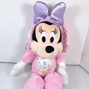 Disney Minnie Mouse Pink Easter Bunny Rabbit Plush 16" Stuffed Animal Just Play